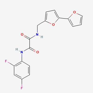 molecular formula C17H12F2N2O4 B2589999 N1-([2,2'-bifuran]-5-ylmethyl)-N2-(2,4-difluorophenyl)oxalamide CAS No. 2034339-90-5