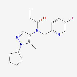 molecular formula C18H21FN4O B2590044 N-(1-cyclopentyl-5-methyl-1H-pyrazol-4-yl)-N-[(5-fluoropyridin-2-yl)methyl]prop-2-enamide CAS No. 2411318-19-7