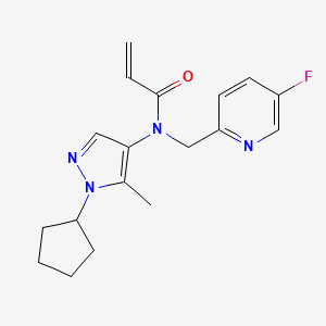 N-(1-Cyclopentyl-5-methylpyrazol-4-yl)-N-[(5-fluoropyridin-2-yl)methyl]prop-2-enamide
