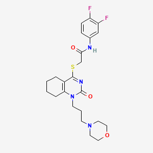 N-(3,4-difluorophenyl)-2-((1-(3-morpholinopropyl)-2-oxo-1,2,5,6,7,8-hexahydroquinazolin-4-yl)thio)acetamide