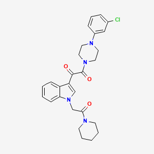 1-(4-(3-chlorophenyl)piperazin-1-yl)-2-(1-(2-oxo-2-(piperidin-1-yl)ethyl)-1H-indol-3-yl)ethane-1,2-dione