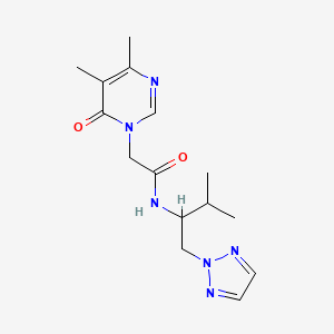 molecular formula C15H22N6O2 B2590058 2-(4,5-dimethyl-6-oxopyrimidin-1(6H)-yl)-N-(3-methyl-1-(2H-1,2,3-triazol-2-yl)butan-2-yl)acetamide CAS No. 2097889-07-9