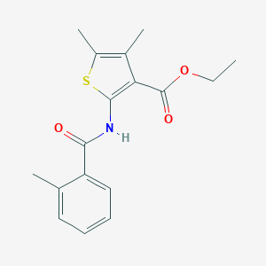 molecular formula C17H19NO3S B259006 Ethyl 4,5-dimethyl-2-[(2-methylbenzoyl)amino]-3-thiophenecarboxylate 