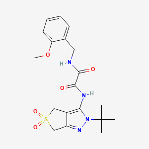 molecular formula C19H24N4O5S B2590061 N-{2-tert-butyl-5,5-dioxo-2H,4H,6H-5lambda6-thieno[3,4-c]pyrazol-3-yl}-N'-[(2-methoxyphenyl)methyl]ethanediamide CAS No. 899751-35-0