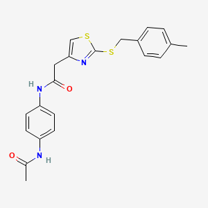 N-(4-acetamidophenyl)-2-(2-((4-methylbenzyl)thio)thiazol-4-yl)acetamide