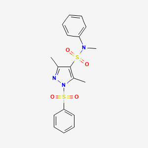 1-(benzenesulfonyl)-N,3,5-trimethyl-N-phenyl-1H-pyrazole-4-sulfonamide