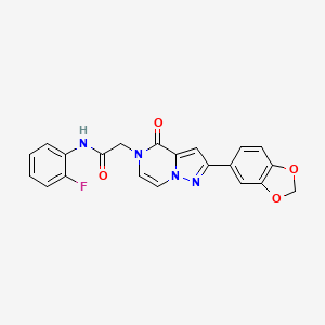 2-[2-(1,3-benzodioxol-5-yl)-4-oxopyrazolo[1,5-a]pyrazin-5(4H)-yl]-N-(2-fluorophenyl)acetamide