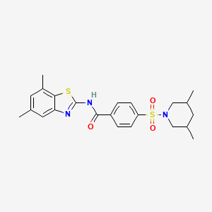 molecular formula C23H27N3O3S2 B2590074 N-(5,7-dimethyl-1,3-benzothiazol-2-yl)-4-[(3,5-dimethylpiperidin-1-yl)sulfonyl]benzamide CAS No. 851080-77-8
