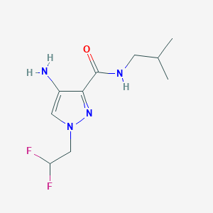molecular formula C10H16F2N4O B2590118 4-amino-1-(2,2-difluoroethyl)-N-(2-methylpropyl)-1H-pyrazole-3-carboxamide CAS No. 2101198-09-6