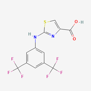 molecular formula C12H6F6N2O2S B2590146 2-((3,5-bis(Trifluoromethyl)phenyl)amino)-1,3-thiazole-4-carboxylic acid CAS No. 1797385-91-1