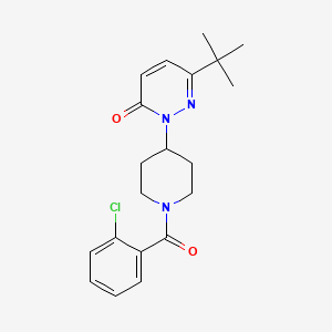 molecular formula C20H24ClN3O2 B2590154 6-Tert-butyl-2-[1-(2-chlorobenzoyl)piperidin-4-yl]-2,3-dihydropyridazin-3-one CAS No. 2309572-00-5