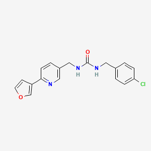 molecular formula C18H16ClN3O2 B2590160 1-(4-Chlorobenzyl)-3-((6-(furan-3-yl)pyridin-3-yl)methyl)urea CAS No. 2034383-39-4