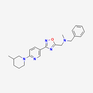 molecular formula C22H27N5O B2590184 Benzyl(methyl)({3-[6-(3-methylpiperidin-1-YL)pyridin-3-YL]-1,2,4-oxadiazol-5-YL}methyl)amine CAS No. 1359642-20-8