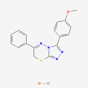 molecular formula C17H15BrN4OS B2590215 3-(4-methoxyphenyl)-6-phenyl-7H-[1,2,4]triazolo[3,4-b][1,3,4]thiadiazine hydrobromide CAS No. 1179499-36-5