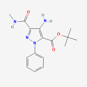 molecular formula C16H20N4O3 B2590218 tert-butyl 4-amino-3-(methylcarbamoyl)-1-phenyl-1H-pyrazole-5-carboxylate CAS No. 2319640-55-4