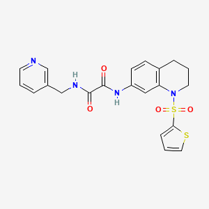 molecular formula C21H20N4O4S2 B2590246 N'-[(pyridin-3-yl)methyl]-N-[1-(thiophene-2-sulfonyl)-1,2,3,4-tetrahydroquinolin-7-yl]ethanediamide CAS No. 898414-13-6