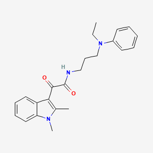 molecular formula C23H27N3O2 B2590248 2-(1,2-dimethyl-1H-indol-3-yl)-N-(3-(ethyl(phenyl)amino)propyl)-2-oxoacetamide CAS No. 862832-01-7