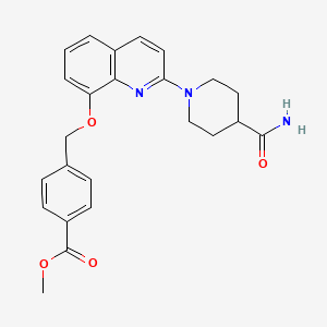 molecular formula C24H25N3O4 B2590261 Methyl 4-(((2-(4-carbamoylpiperidin-1-yl)quinolin-8-yl)oxy)methyl)benzoate CAS No. 921785-97-9
