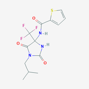 molecular formula C13H14F3N3O3S B259028 N-[1-(2-methylpropyl)-2,5-dioxo-4-(trifluoromethyl)imidazolidin-4-yl]thiophene-2-carboxamide 