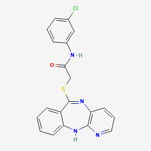 2-((11H-benzo[e]pyrido[3,2-b][1,4]diazepin-6-yl)thio)-N-(3-chlorophenyl)acetamide