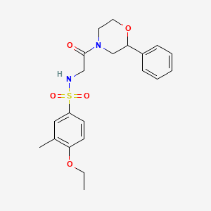 B2590298 4-ethoxy-3-methyl-N-(2-oxo-2-(2-phenylmorpholino)ethyl)benzenesulfonamide CAS No. 953962-57-7