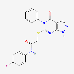 N-(4-fluorophenyl)-2-[(4-oxo-5-phenyl-1H-pyrazolo[3,4-d]pyrimidin-6-yl)sulfanyl]acetamide