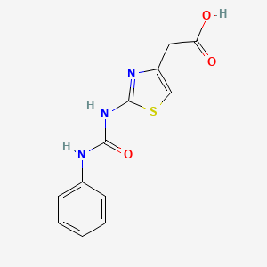 molecular formula C12H11N3O3S B2590308 {2-[(Anilinocarbonyl)amino]-1,3-thiazol-4-yl}acetic acid CAS No. 401637-64-7