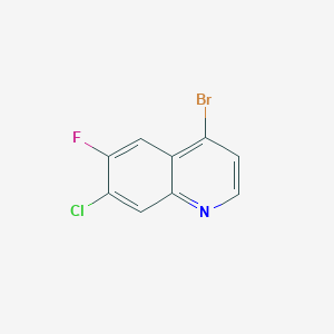 molecular formula C9H4BrClFN B2590314 4-Bromo-7-chloro-6-fluoroquinoline CAS No. 2168053-99-2