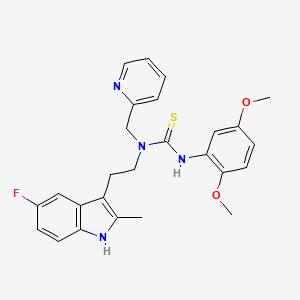 3-(2,5-dimethoxyphenyl)-1-(2-(5-fluoro-2-methyl-1H-indol-3-yl)ethyl)-1-(pyridin-2-ylmethyl)thiourea