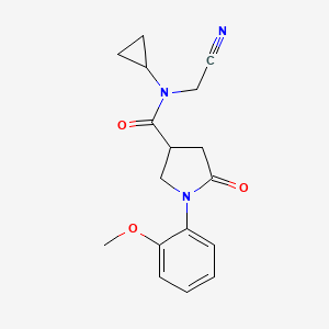 molecular formula C17H19N3O3 B2590336 N-(cyanomethyl)-N-cyclopropyl-1-(2-methoxyphenyl)-5-oxopyrrolidine-3-carboxamide CAS No. 1252184-69-2