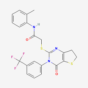 2-((4-oxo-3-(3-(trifluoromethyl)phenyl)-3,4,6,7-tetrahydrothieno[3,2-d]pyrimidin-2-yl)thio)-N-(o-tolyl)acetamide