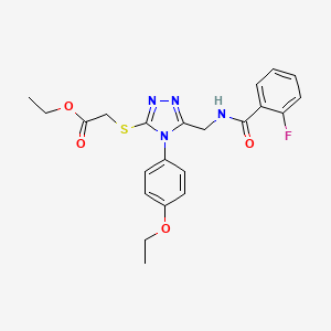 ethyl 2-((4-(4-ethoxyphenyl)-5-((2-fluorobenzamido)methyl)-4H-1,2,4-triazol-3-yl)thio)acetate