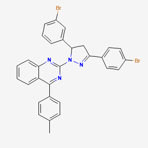 2-[3-(3-Bromophenyl)-5-(4-bromophenyl)-3,4-dihydropyrazol-2-yl]-4-(4-methylphenyl)quinazoline