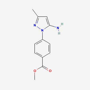 molecular formula C12H13N3O2 B2590380 methyl 4-(5-amino-3-methyl-1H-pyrazol-1-yl)benzoate CAS No. 895042-62-3