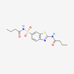 N-[6-(butanoylsulfamoyl)-1,3-benzothiazol-2-yl]butanamide