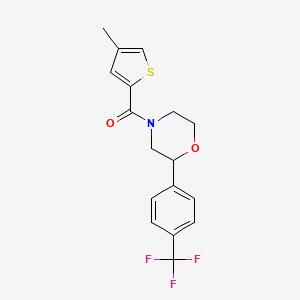 molecular formula C17H16F3NO2S B2590387 (4-Methylthiophen-2-yl)(2-(4-(trifluoromethyl)phenyl)morpholino)methanone CAS No. 1351641-12-7