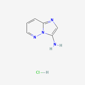 molecular formula C6H7ClN4 B2590392 Imidazo[1,2-b]pyridazin-3-amine hydrochloride CAS No. 159045-54-2