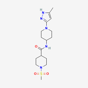 N-(1-(5-methyl-1H-pyrazol-3-yl)piperidin-4-yl)-1-(methylsulfonyl)piperidine-4-carboxamide