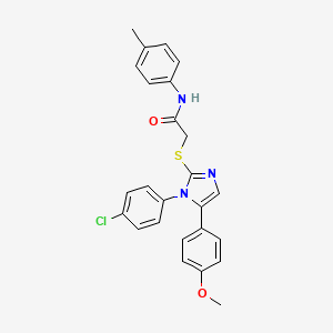 2-((1-(4-chlorophenyl)-5-(4-methoxyphenyl)-1H-imidazol-2-yl)thio)-N-(p-tolyl)acetamide