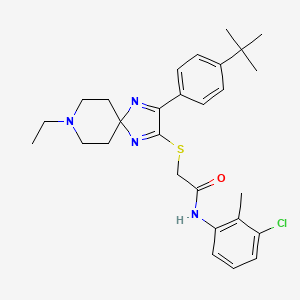 2-((3-(4-(tert-butyl)phenyl)-8-ethyl-1,4,8-triazaspiro[4.5]deca-1,3-dien-2-yl)thio)-N-(3-chloro-2-methylphenyl)acetamide