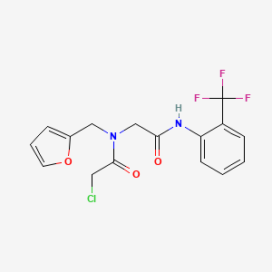 2-chloro-N-(furan-2-ylmethyl)-N-({[2-(trifluoromethyl)phenyl]carbamoyl}methyl)acetamide