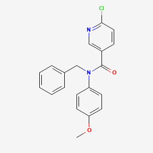 molecular formula C20H17ClN2O2 B2590430 N-benzyl-6-chloro-N-(4-methoxyphenyl)pyridine-3-carboxamide CAS No. 338400-60-5