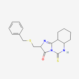 2-(Benzylsulfanylmethyl)-5-sulfanylidene-2,6,6a,7,8,9,10,10a-octahydroimidazo[1,2-c]quinazolin-3-one