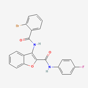 molecular formula C22H14BrFN2O3 B2590441 3-(2-bromobenzamido)-N-(4-fluorophenyl)benzofuran-2-carboxamide CAS No. 862977-77-3