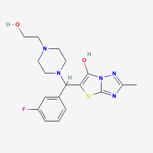 5-((3-Fluorophenyl)(4-(2-hydroxyethyl)piperazin-1-yl)methyl)-2-methylthiazolo[3,2-b][1,2,4]triazol-6-ol