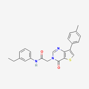 molecular formula C23H21N3O2S B2590450 N-(3-ethylphenyl)-2-[7-(4-methylphenyl)-4-oxo-3H,4H-thieno[3,2-d]pyrimidin-3-yl]acetamide CAS No. 1207013-59-9