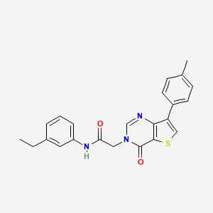 molecular formula C23H21N3O2S B2590450 N-(3-ethylphenyl)-2-[7-(4-methylphenyl)-4-oxothieno[3,2-d]pyrimidin-3(4H)-yl]acetamide CAS No. 1207013-59-9