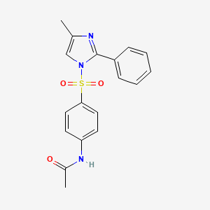 molecular formula C18H17N3O3S B2590451 N-{4-[(4-methyl-2-phenyl-1H-imidazol-1-yl)sulfonyl]phenyl}acetamide CAS No. 873676-08-5
