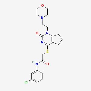 N-(3-chlorophenyl)-2-((1-(2-morpholinoethyl)-2-oxo-2,5,6,7-tetrahydro-1H-cyclopenta[d]pyrimidin-4-yl)thio)acetamide
