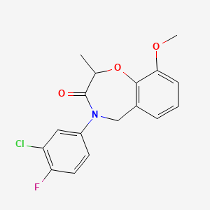 4-(3-chloro-4-fluorophenyl)-9-methoxy-2-methyl-4,5-dihydro-1,4-benzoxazepin-3(2H)-one